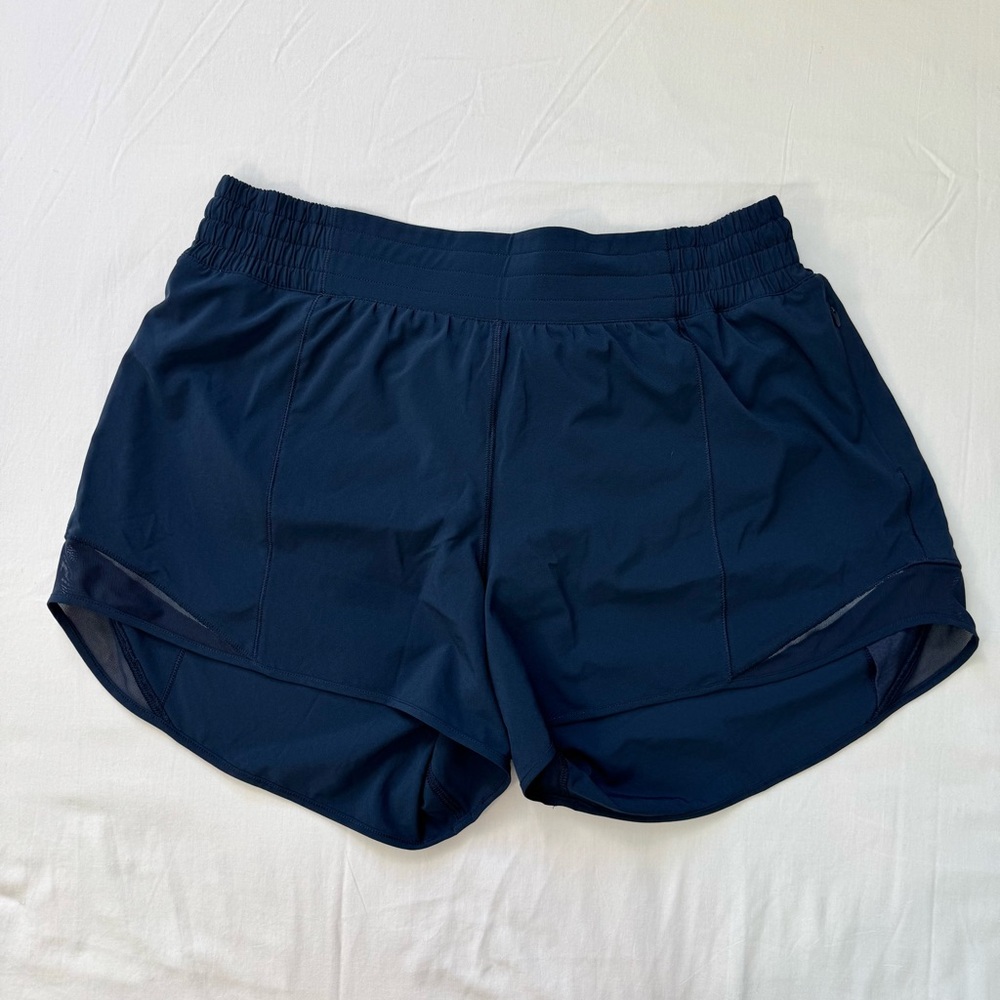 ❌Lululemon Hotty Hot Shorts Women’s 12 Navy 4” Lined Athleisure Running Gym - Picture 2 of 6